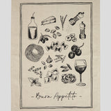 Al Dente Linen Tea Towel | Natural Black-3