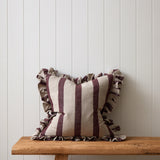Alba Square Cushion Cover | Merlot Stripe-1