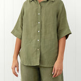 Amalfi Linen Shirt | Cactus-1