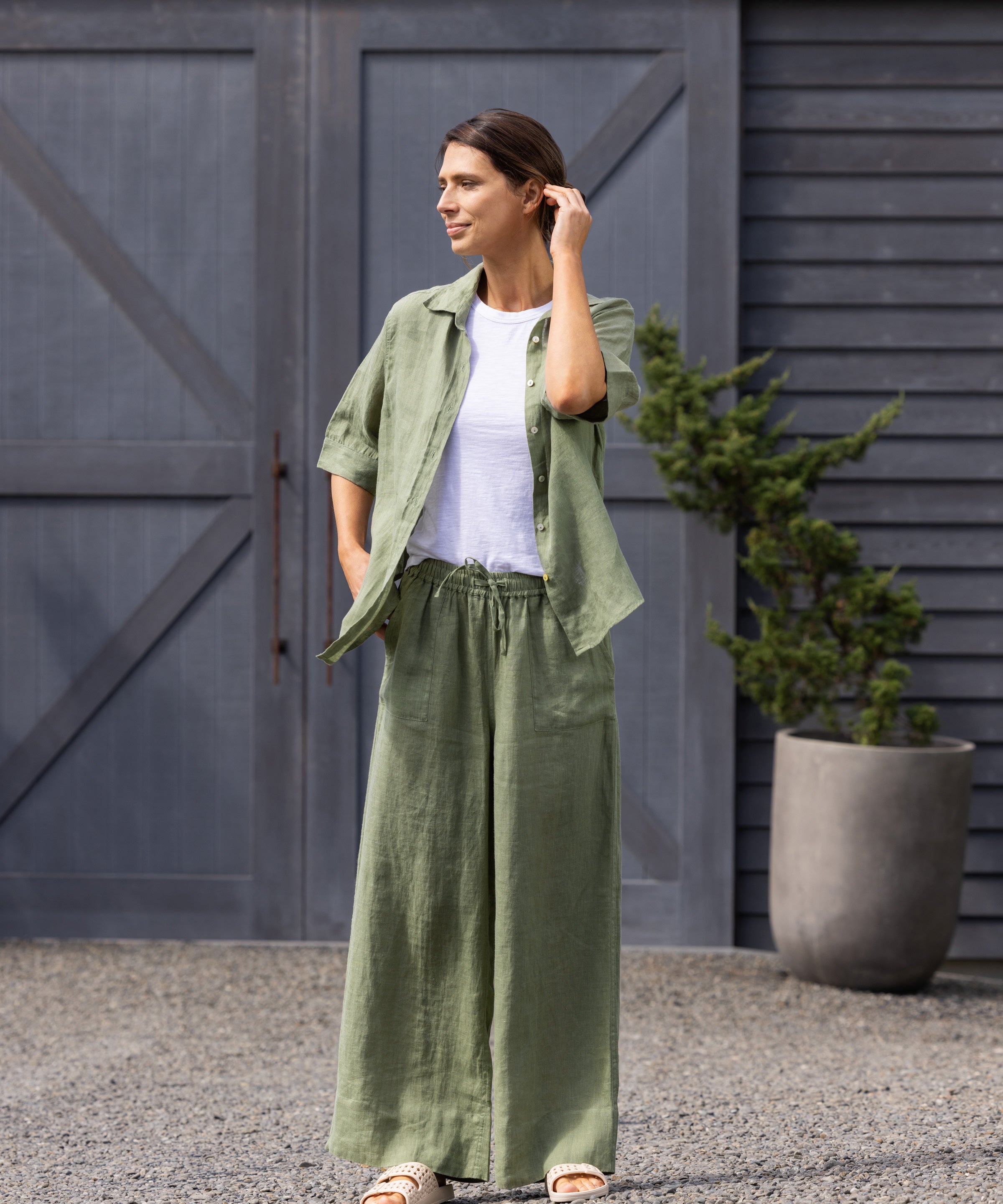 Amalfi Linen Shirt | Cactus-5