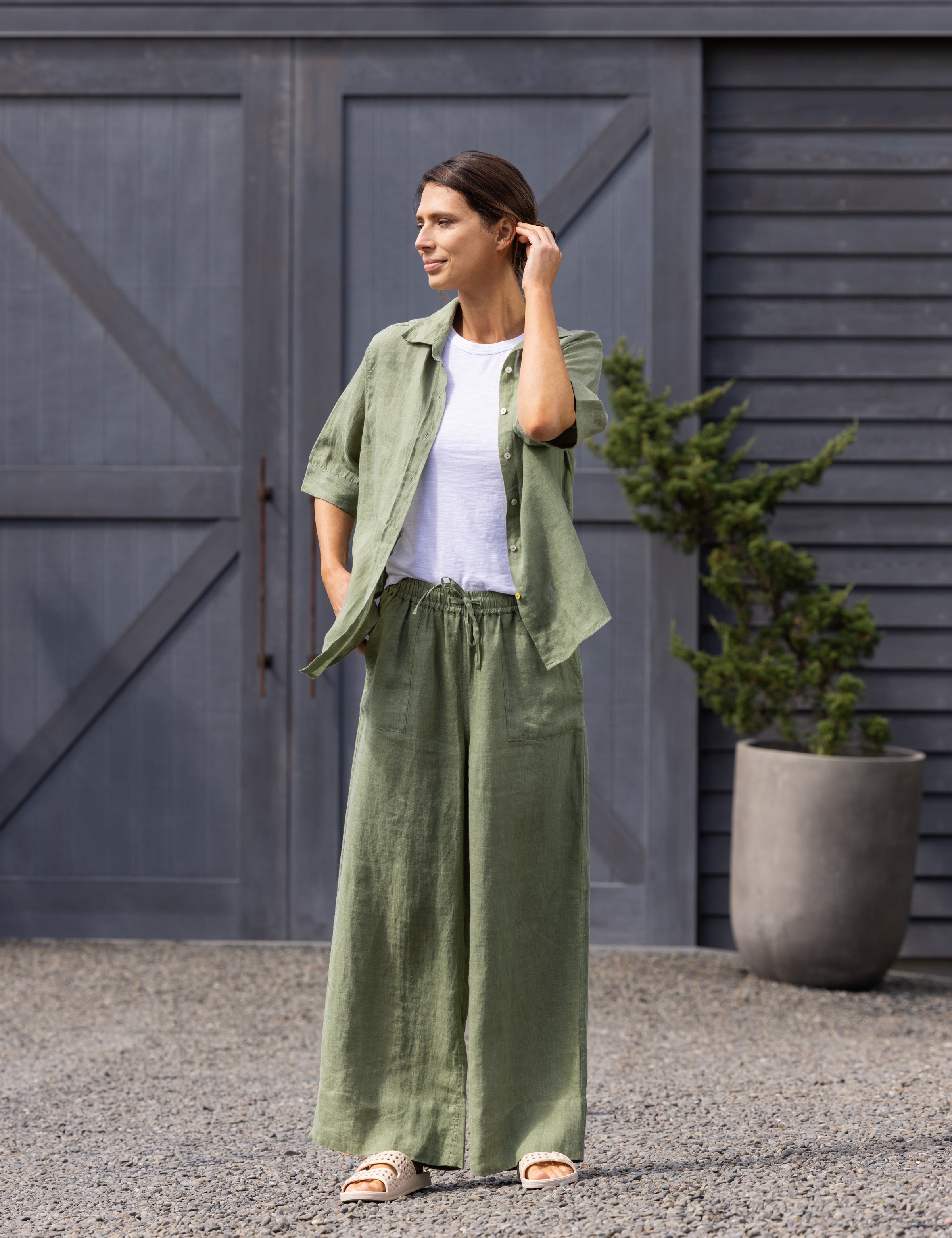 Amalfi Linen Shirt | Cactus-5