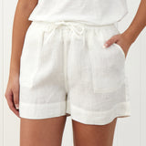 Amalfi Linen Shorts | White-3