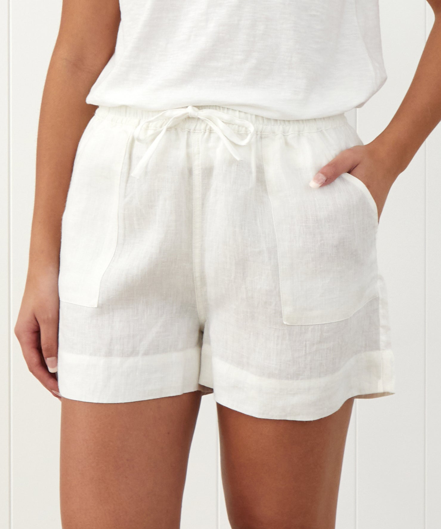 Amalfi Linen Shorts | White-3