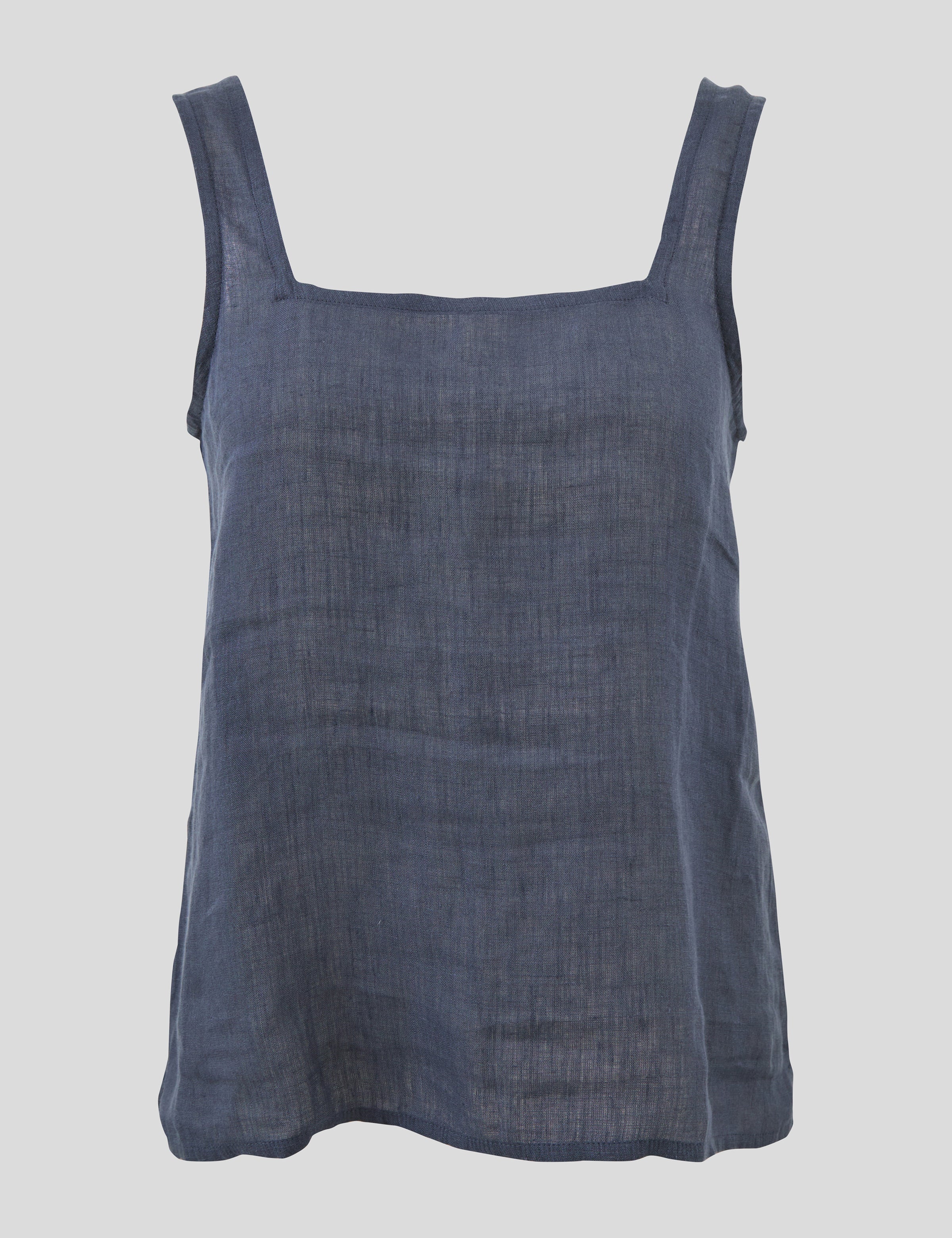Amalfi Linen Singlet Top | Ink-2
