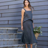 Amalfi Linen Singlet Top | Ink-5