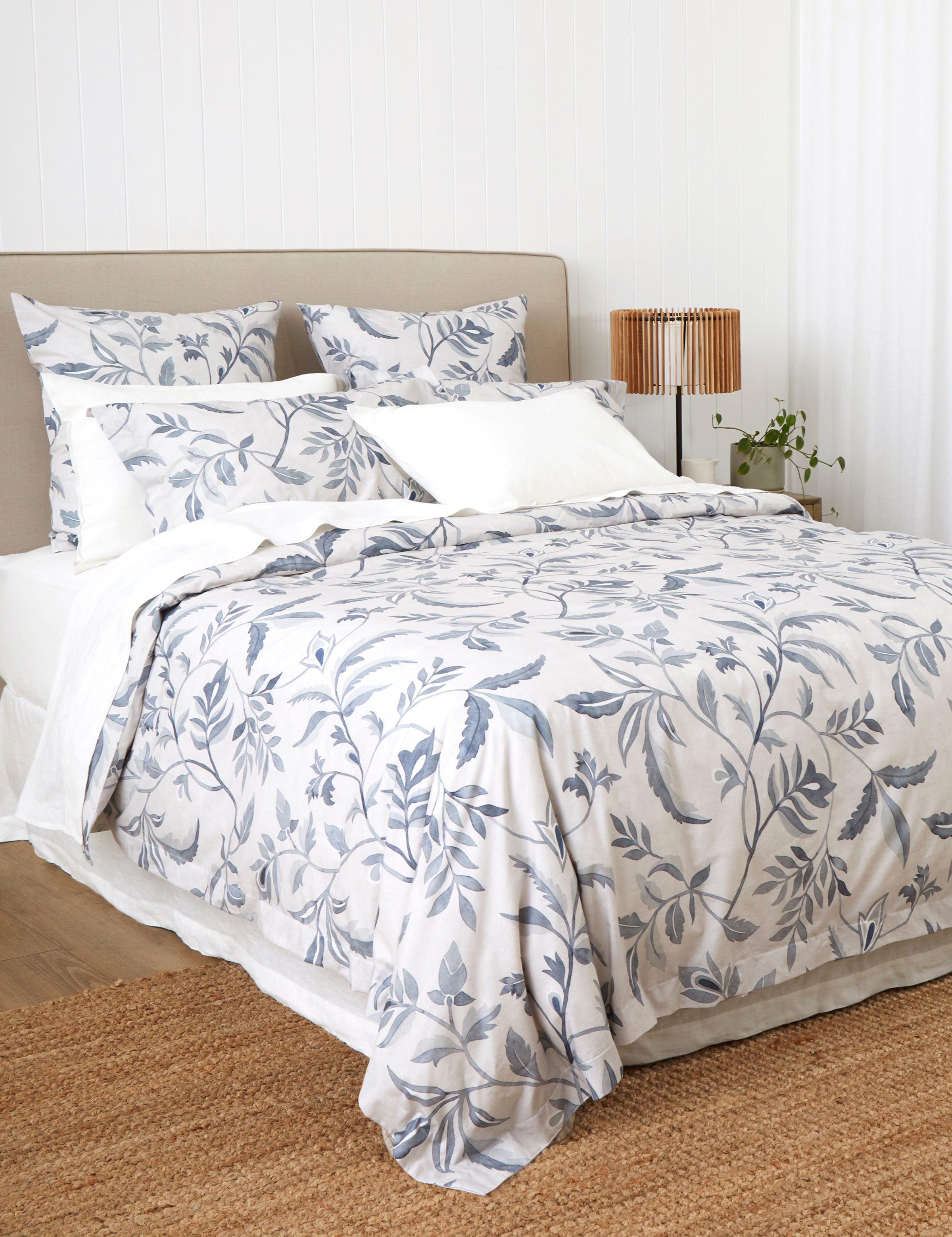 Antoinette Duvet Cover Set | Blue Leaf-3