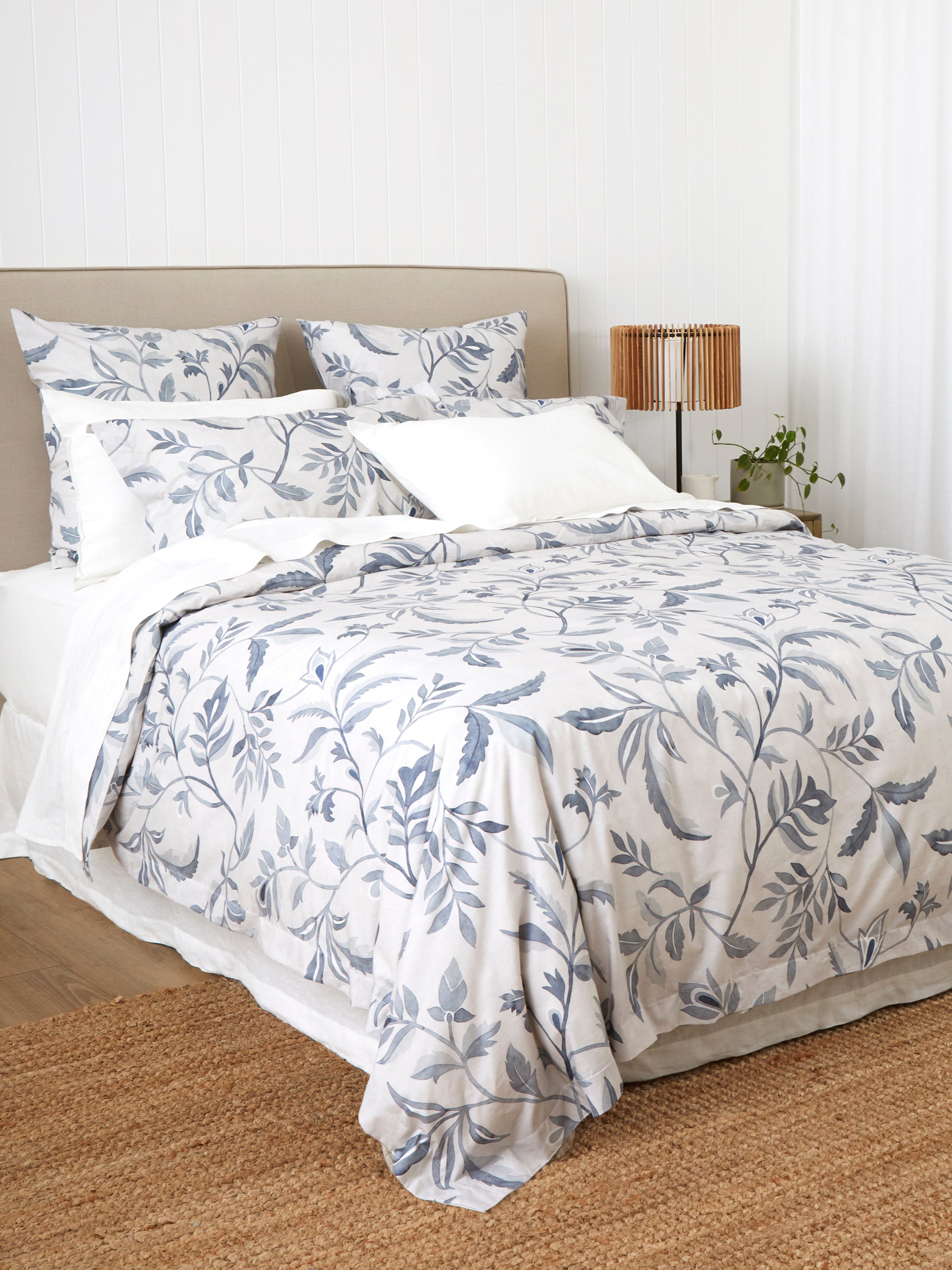 Antoinette Duvet Cover Set | Blue Leaf-3