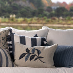 Antoinette Embroidery Rectangle Cushion Cover | Blue Leaf-2