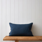 Antoinette Embroidery Rectangle Cushion Cover | Blue Leaf-3