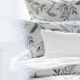 Antoinette European Pillowcase | Blue Leaf-2