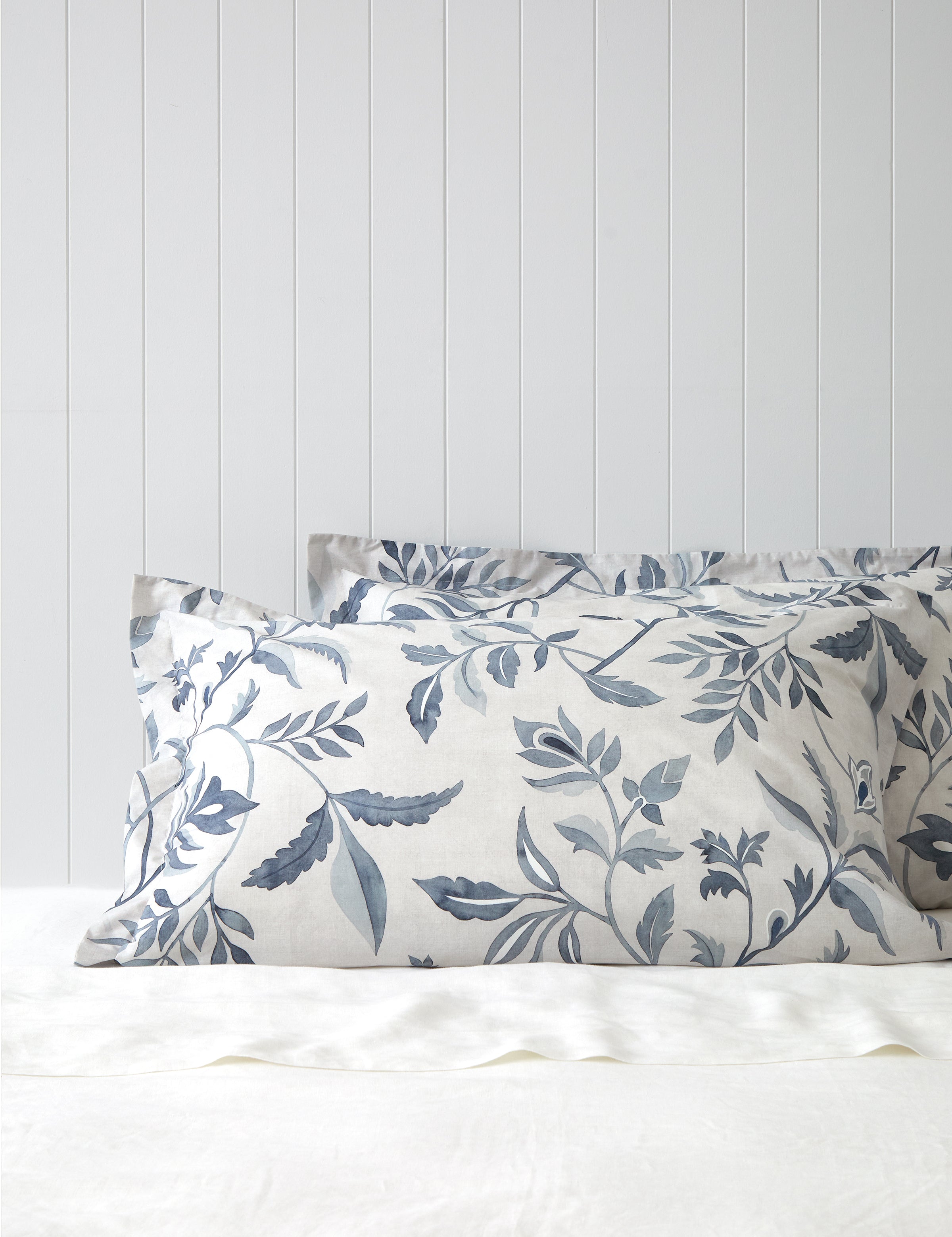 Antoinette Lodge Pillowcase Set | Blue Leaf-1