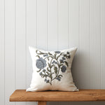Arabella Embroidered Square Cushion Cover | Blue Floral-1