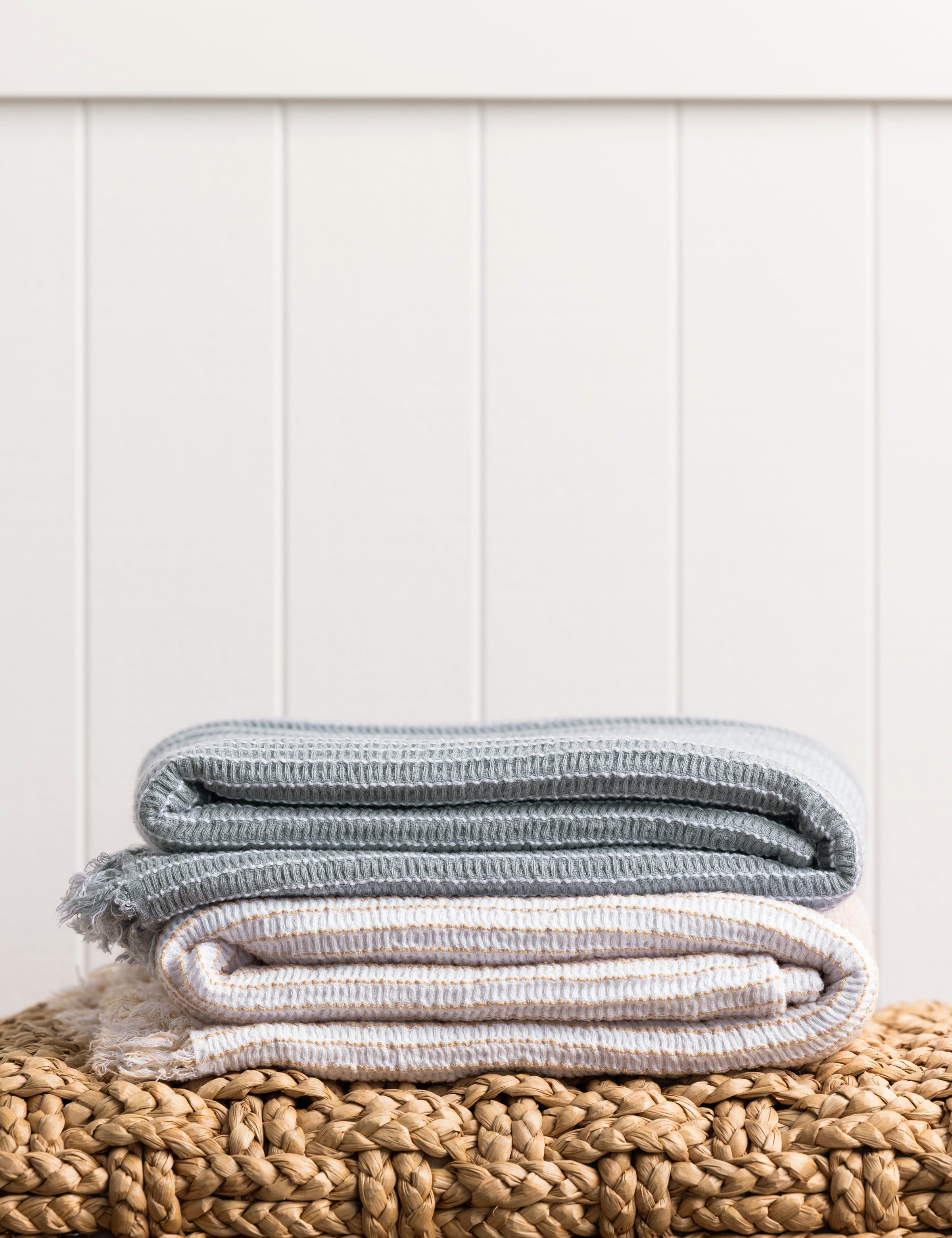 Athens Waffle Throw | White Natural-2