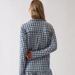 August Organic Cotton Knit PJ Shirt | Blue Gingham-4