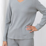 Balance Waffle Knit Long Sleeve Tee | Mist-3