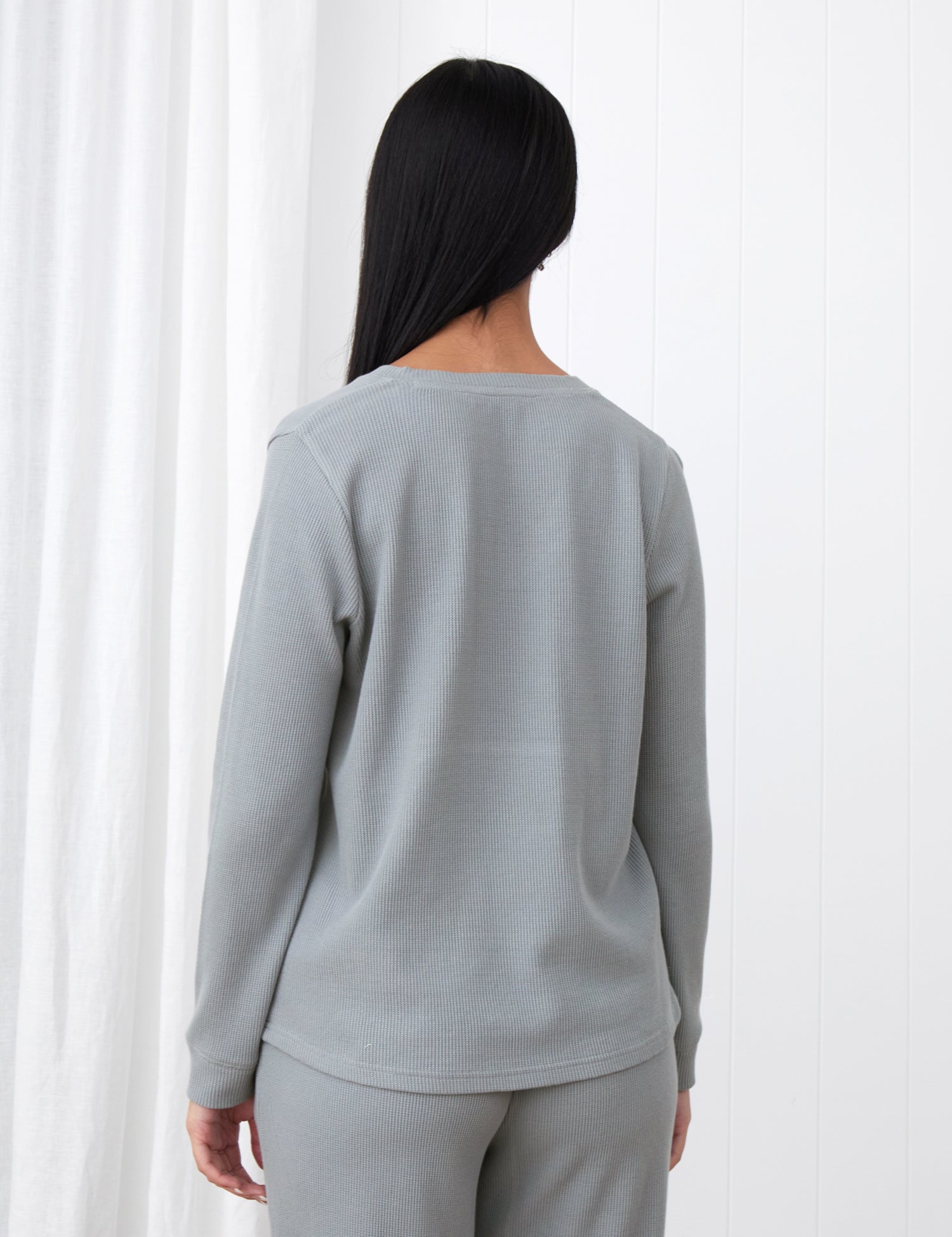 Balance Waffle Knit Long Sleeve Tee | Mist-4