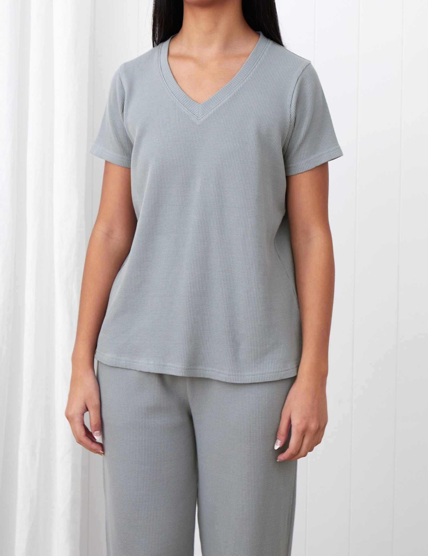 Balance Waffle Knit Tee Shirt | Mist-1