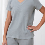 Balance Waffle Knit Tee Shirt | Mist-3