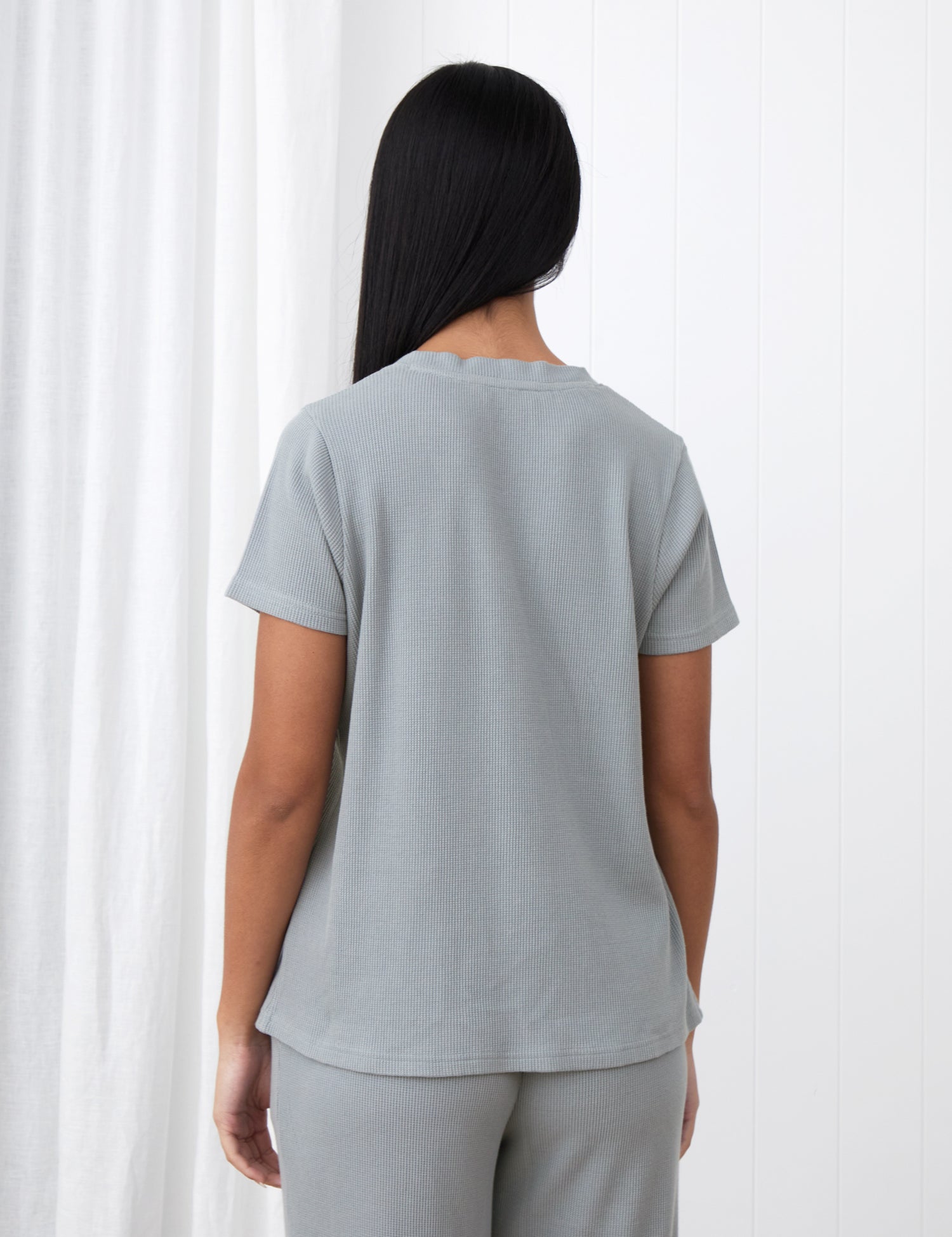 Balance Waffle Knit Tee Shirt | Mist-4