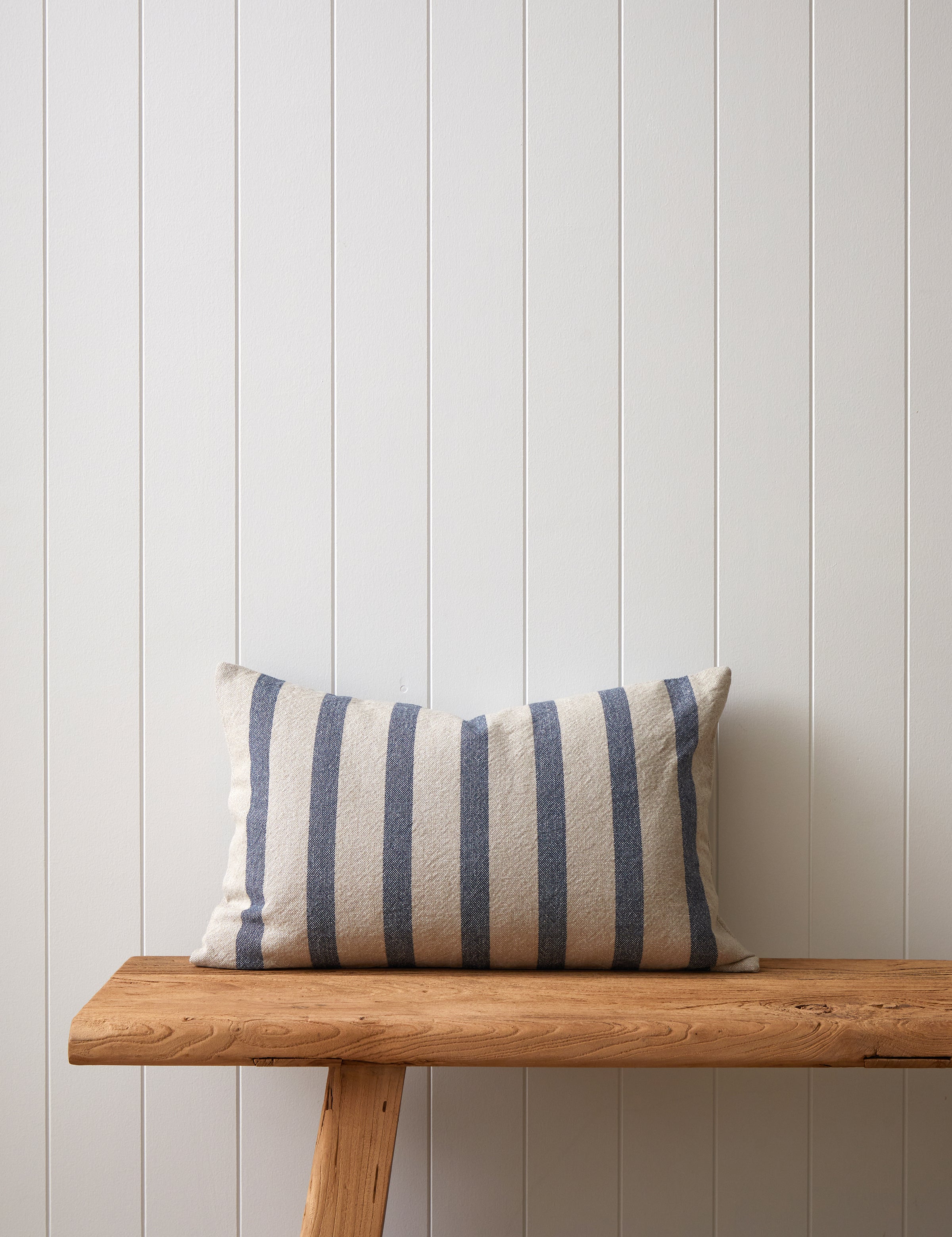 Barcelona Rectangle Cushion Cover | Blue Stripe-1