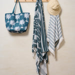 Beach Blanket | Blue Stripe-3