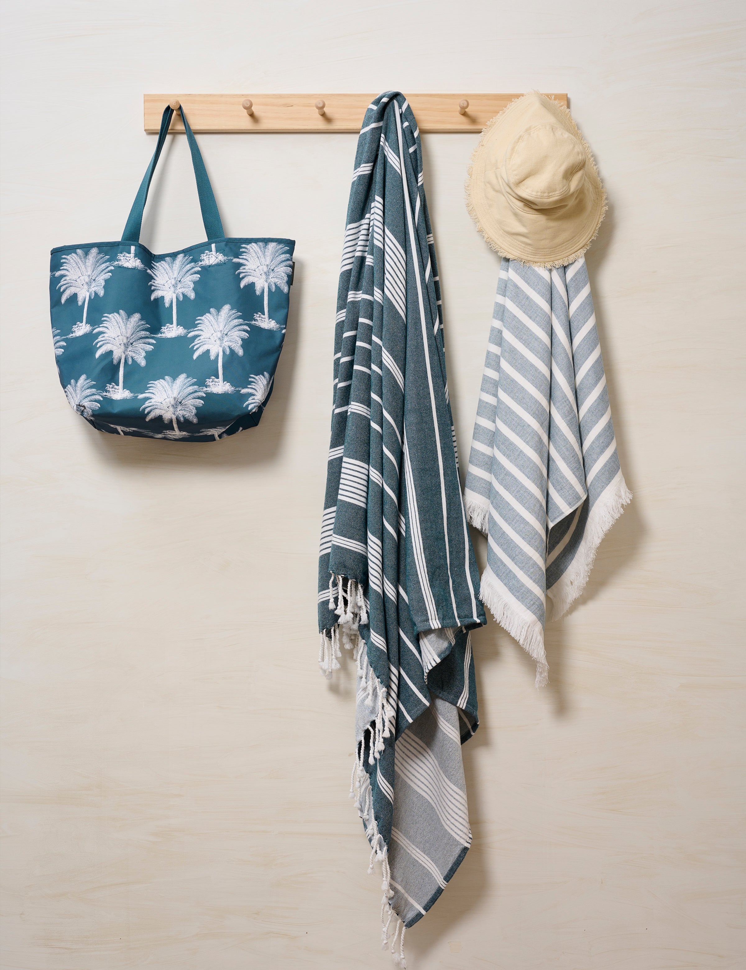 Beach Blanket | Blue Stripe-3