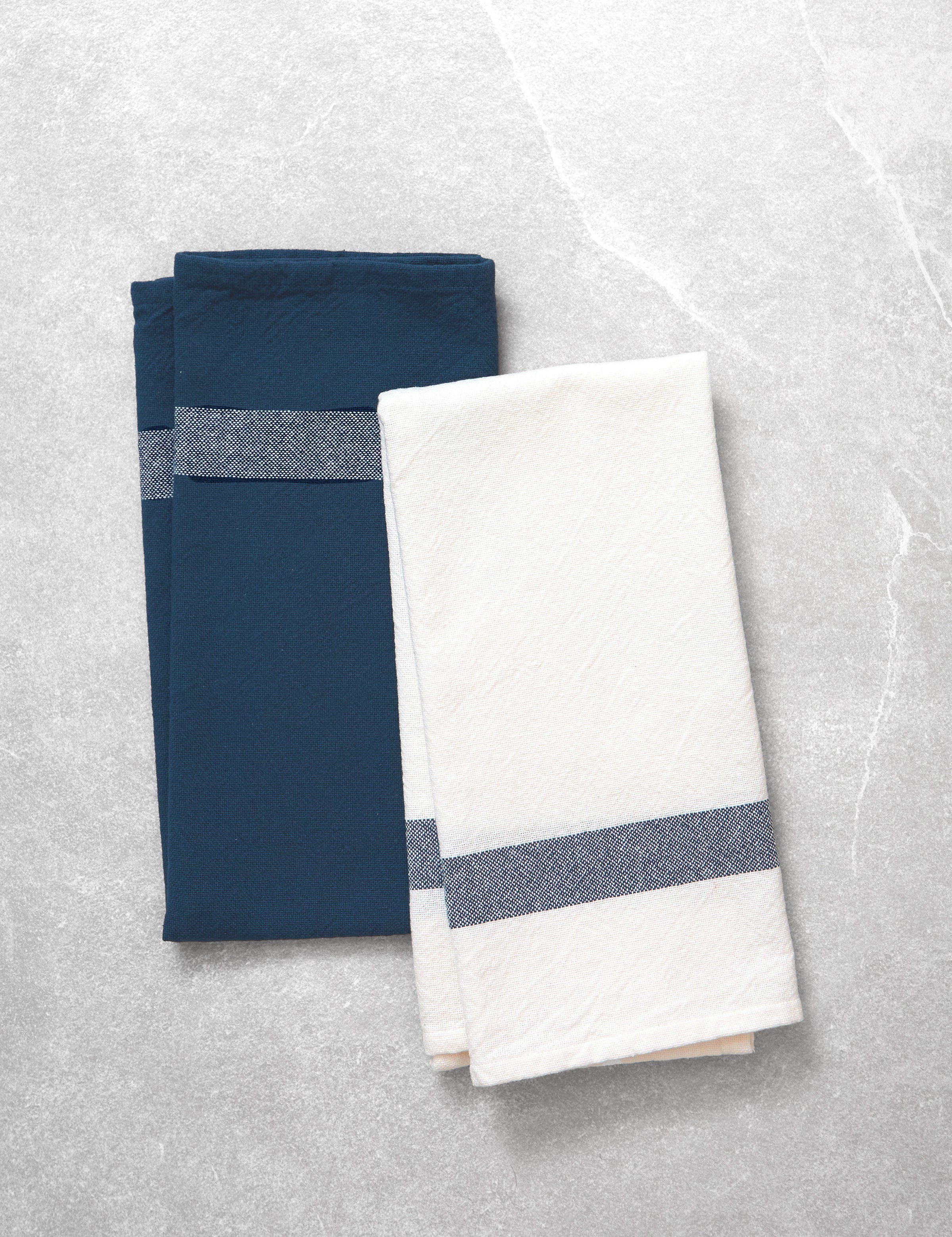 Beaumont Tea Towel Set of 2 | Navy White-1