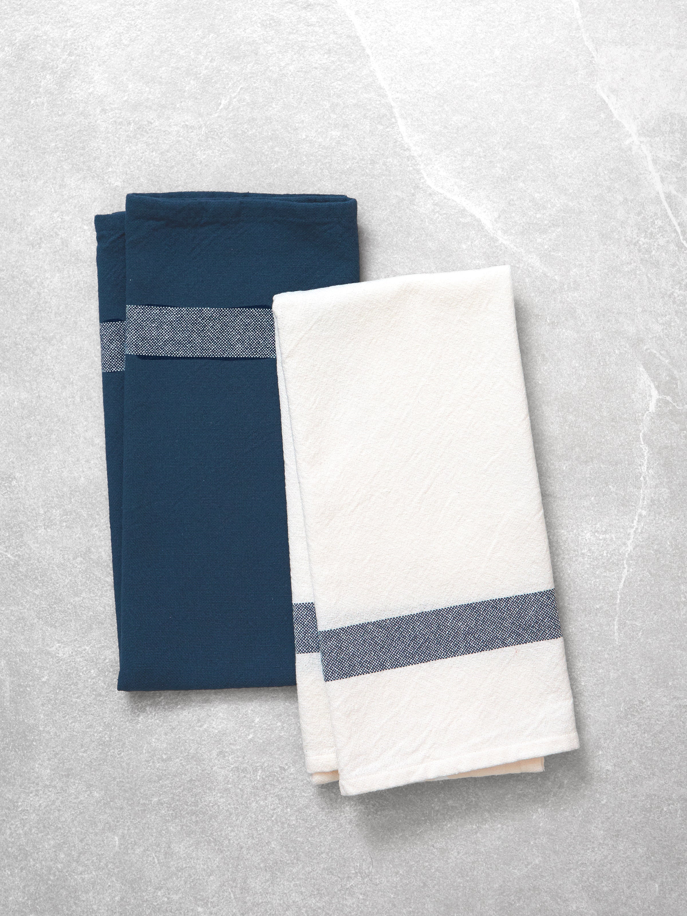 Beaumont Tea Towel Set of 2 | Navy White-1