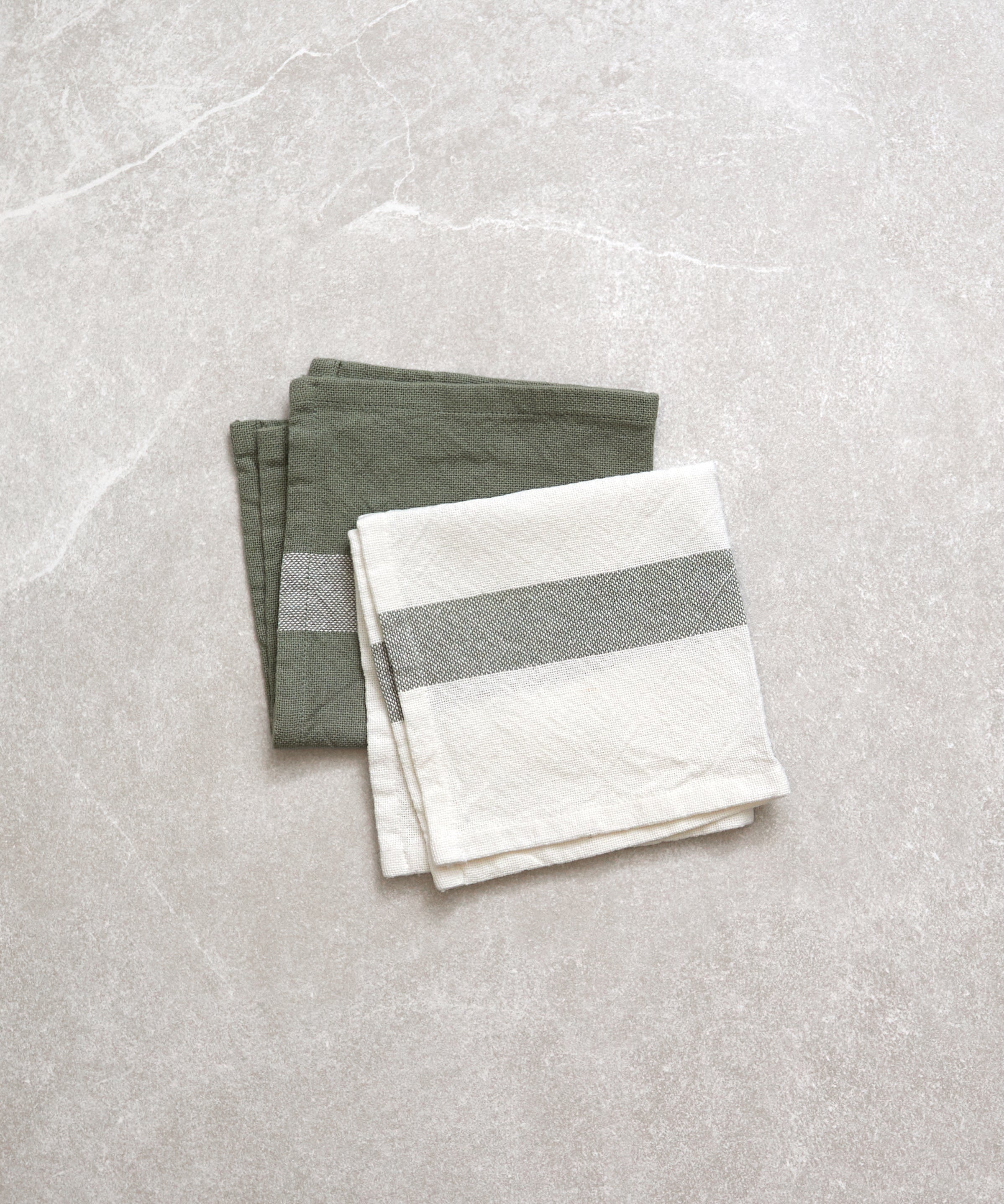 Beaumont Washcloth Set of 2 | Green White-1