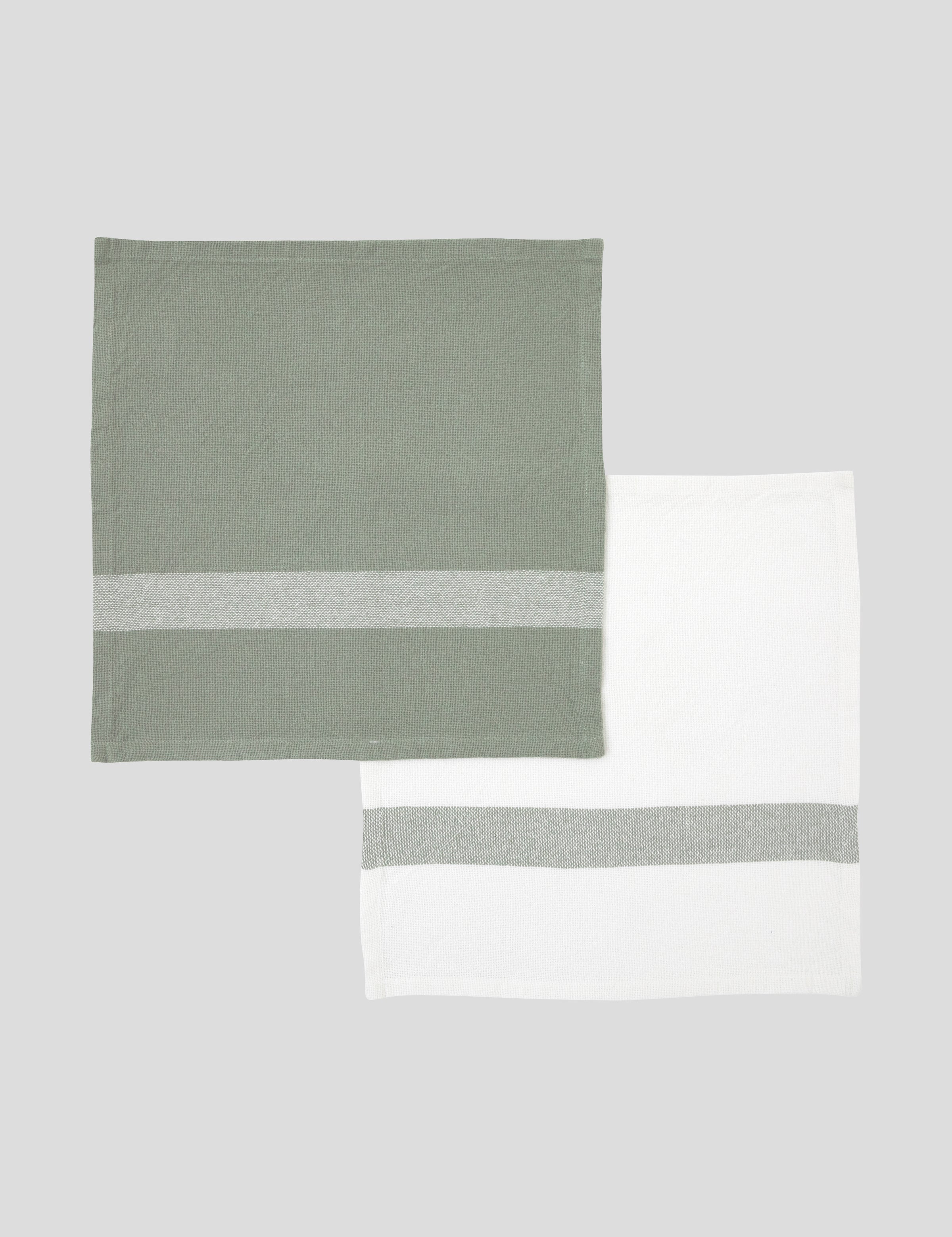 Beaumont Washcloth Set of 2 | Green White-1