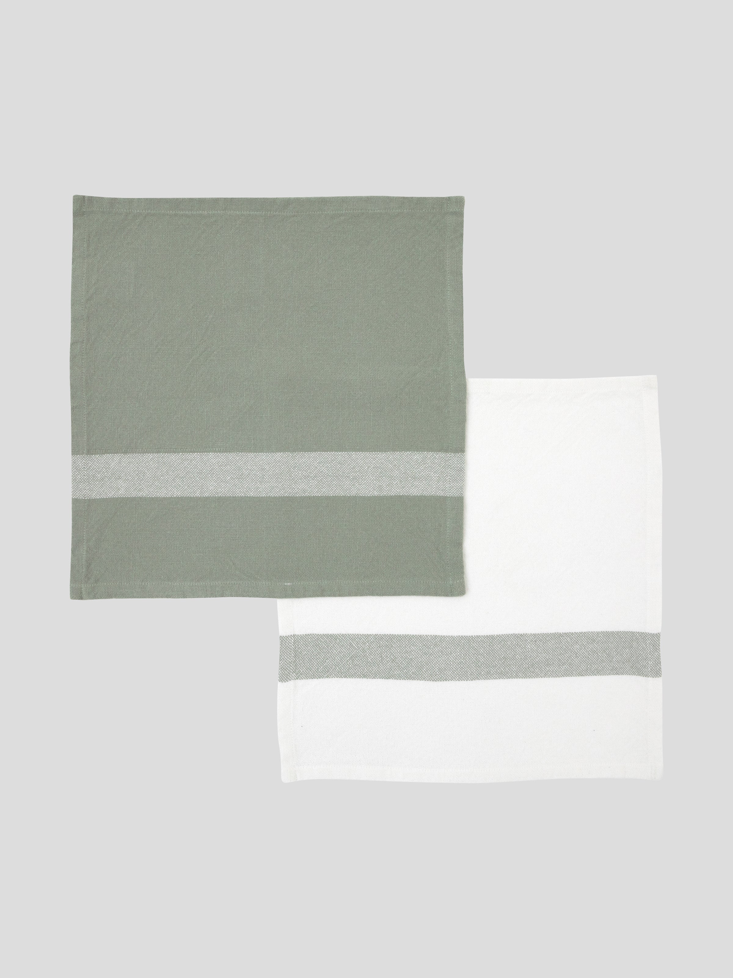 Beaumont Washcloth Set of 2 | Green White-1