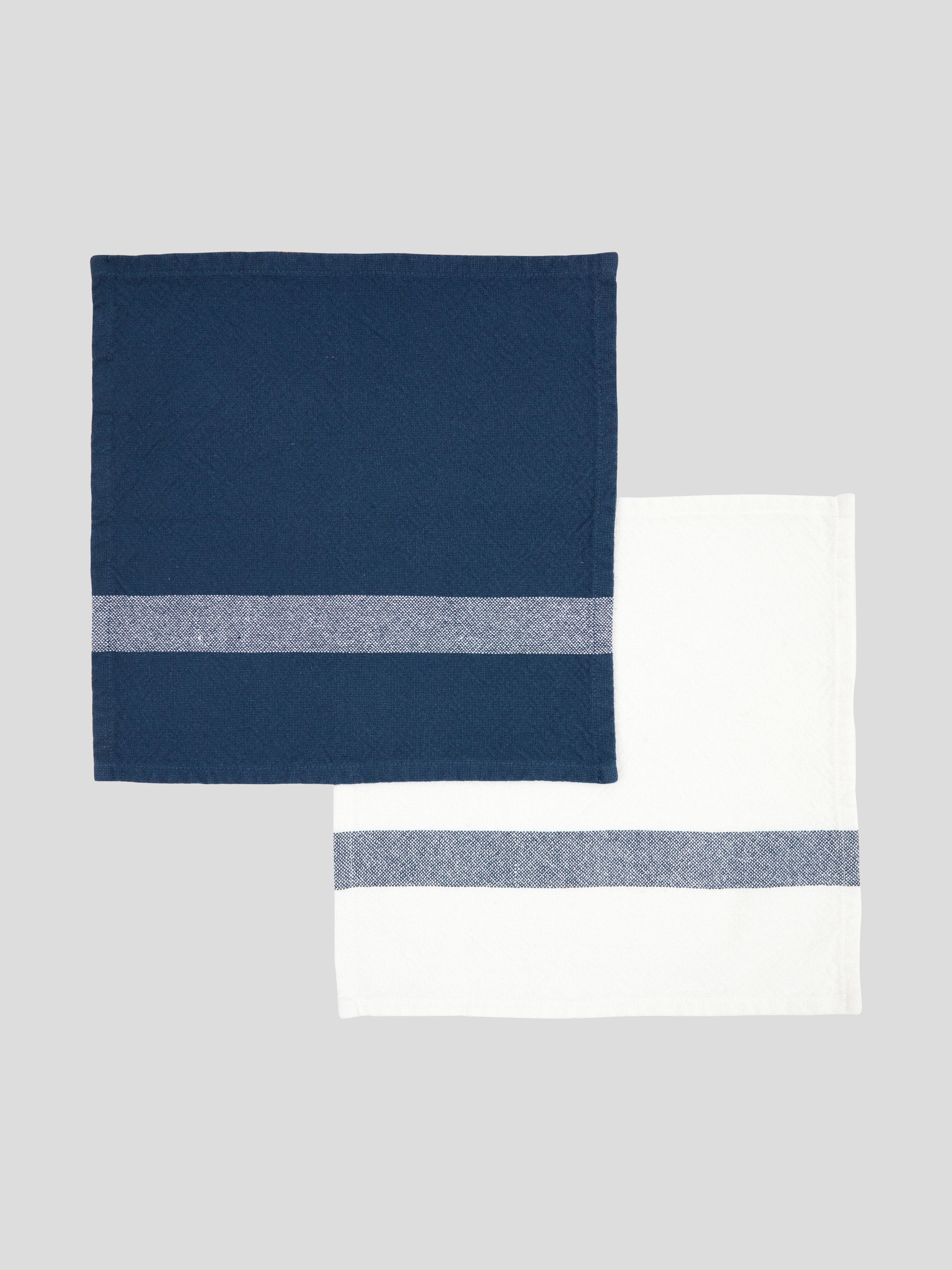 Beaumont Washcloth Set of 2 | Navy White-1