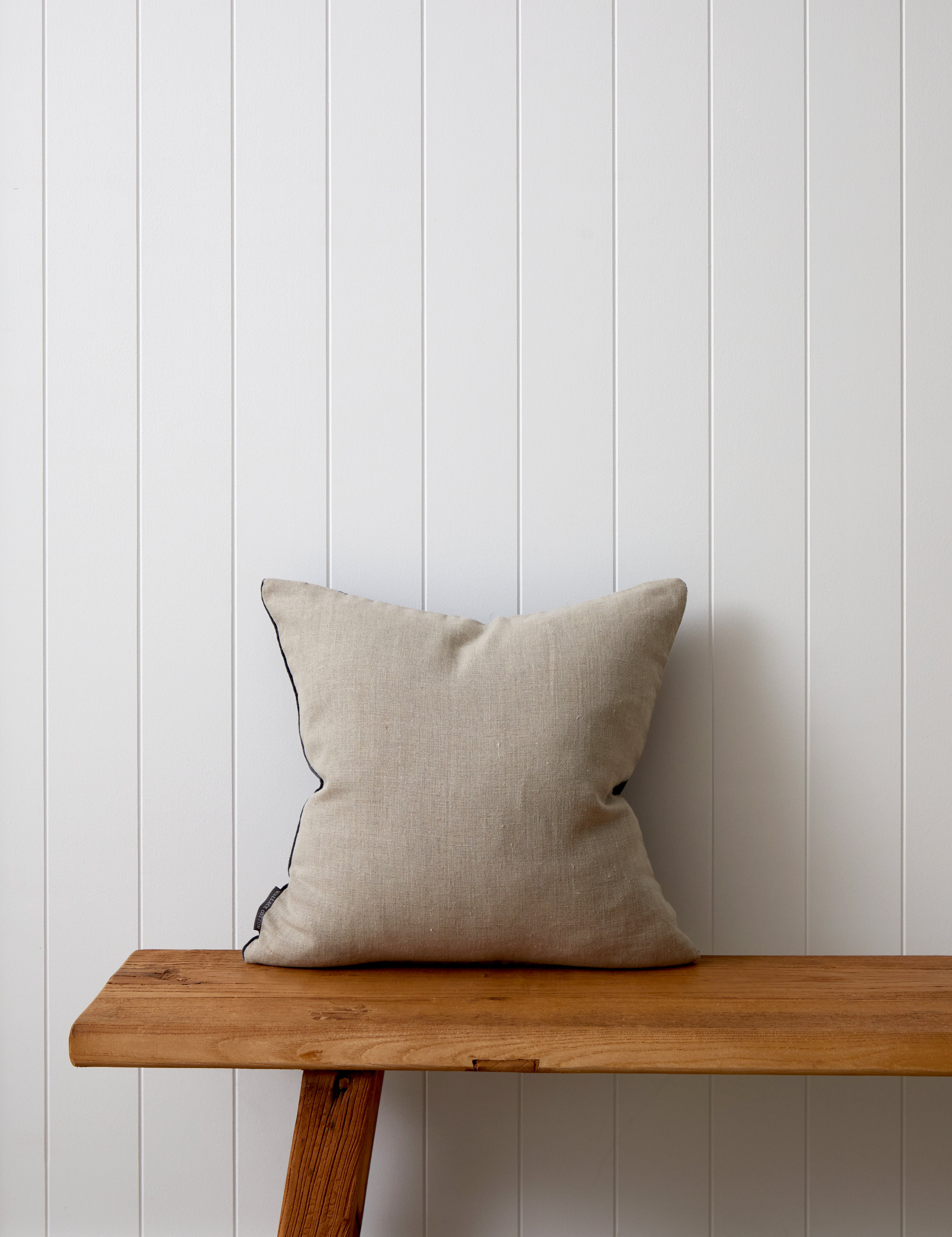 Bee Embroidered Square Cushion Cover | Midnight Natural-3