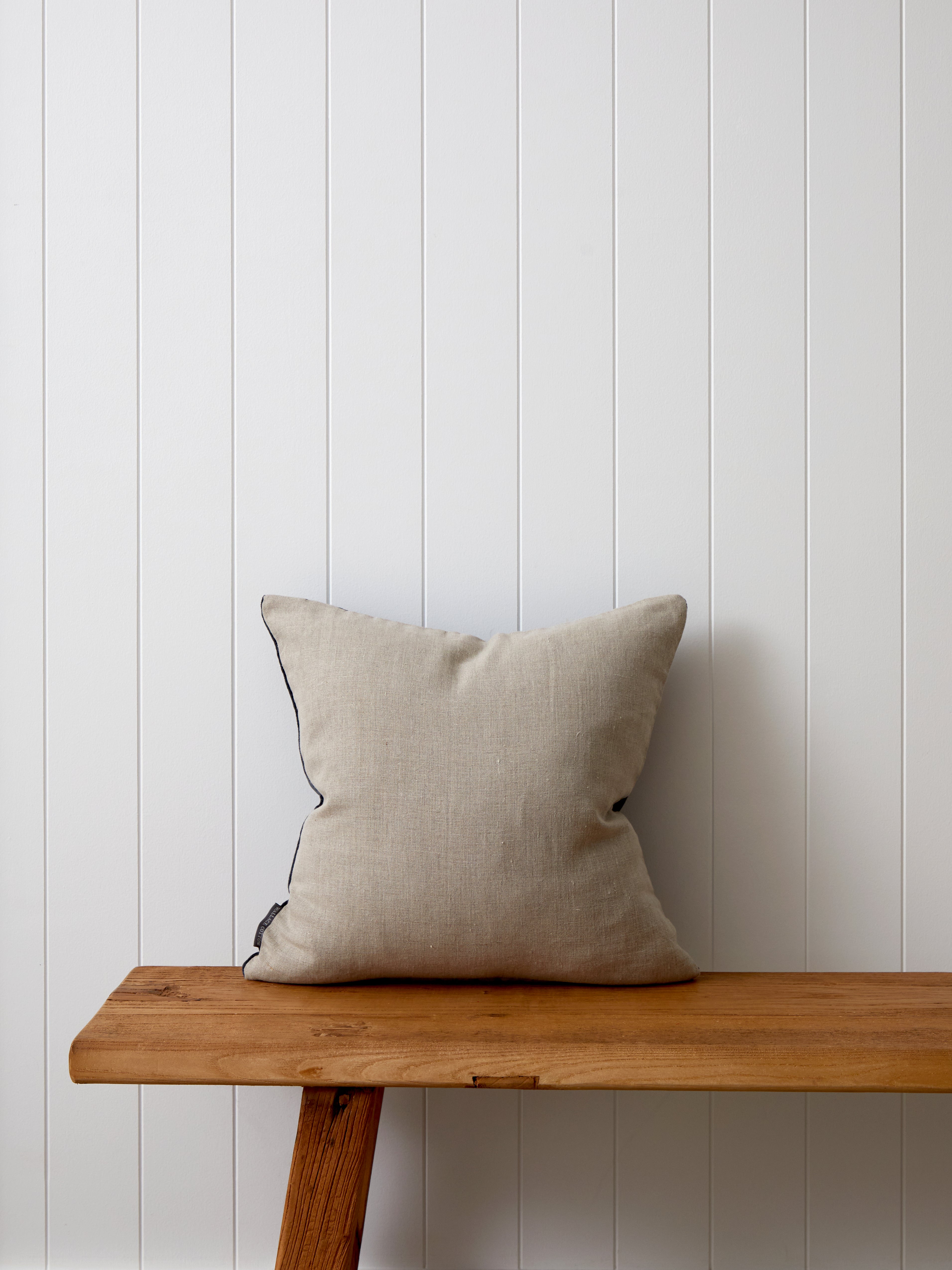 Bee Embroidered Square Cushion Cover | Midnight Natural-3