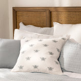 Bee Swarm Embroidered Large Square Cushion Cover | Blue-2