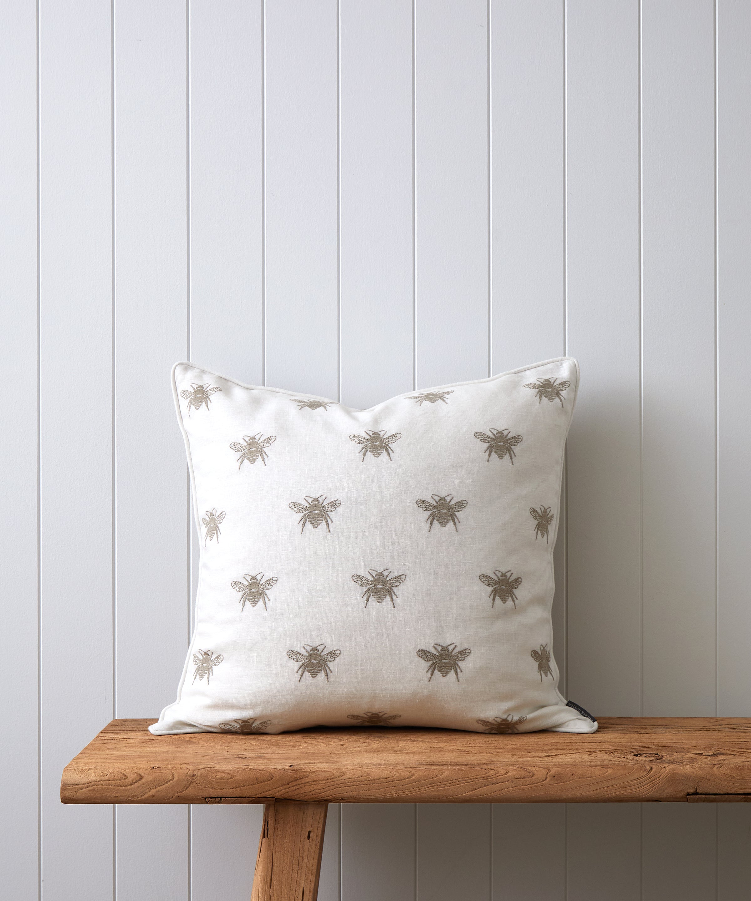 Bee Swarm Embroidered Large Square Cushion Cover | Multi-1