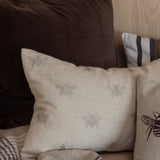 Bee Swarm Embroidered Rectangle Cushion Cover | Natural-2