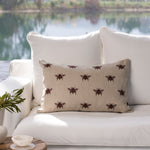 Bee Swarm Embroidery Rectangle Cushion Cover | Merlot-2