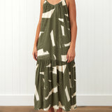 Belize Modal Strappy Dress | Olive Natural-1