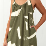 Belize Modal Strappy Dress | Olive Natural-3