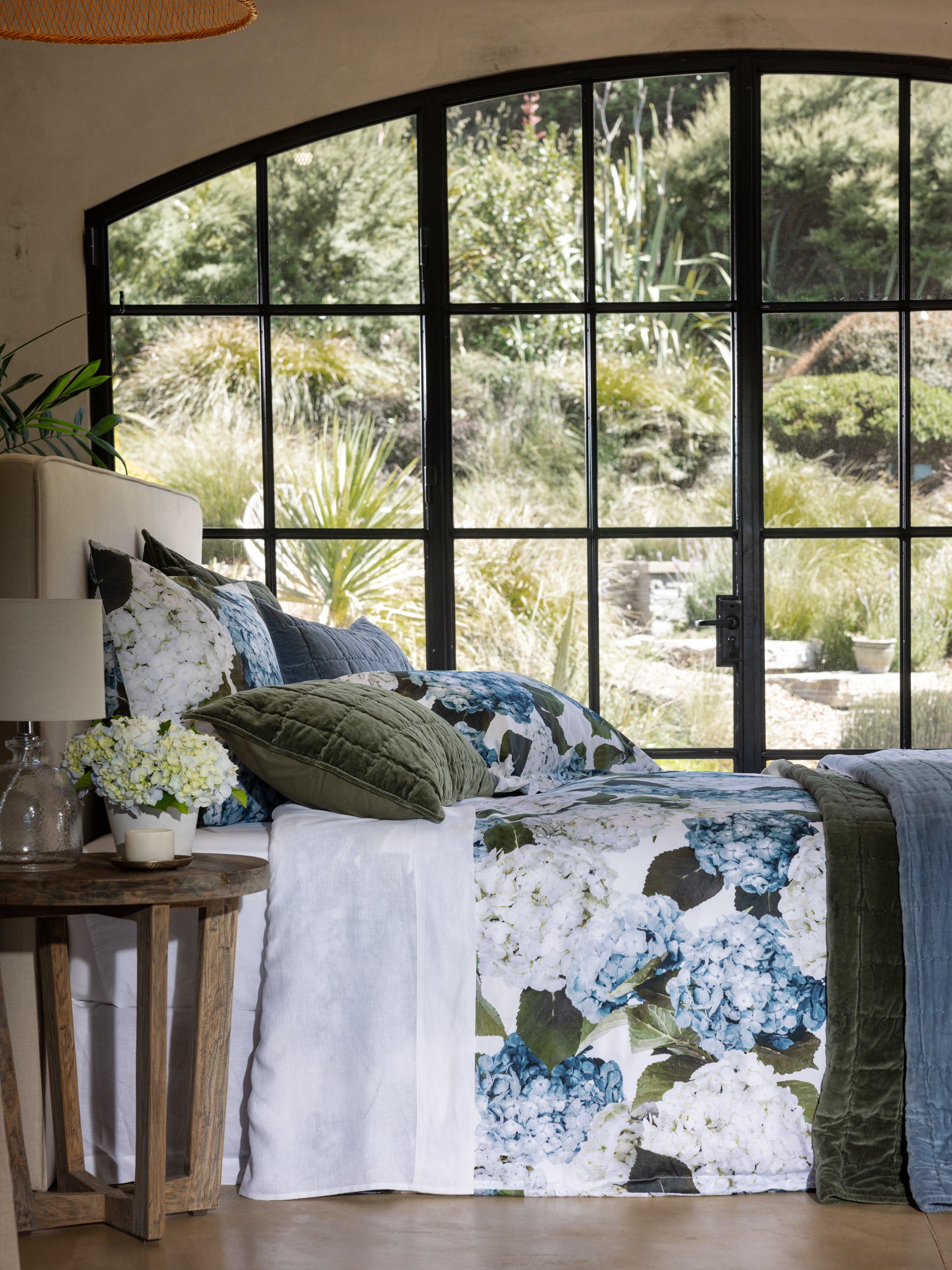 Beloved Hydrangea Duvet Cover Set | Blue Floral-5
