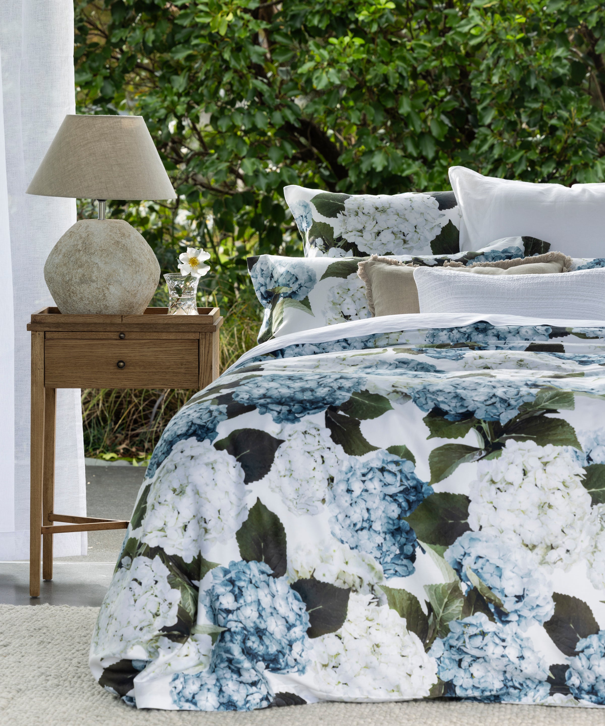 Beloved Hydrangea European Pillowcase | Blue Floral-2
