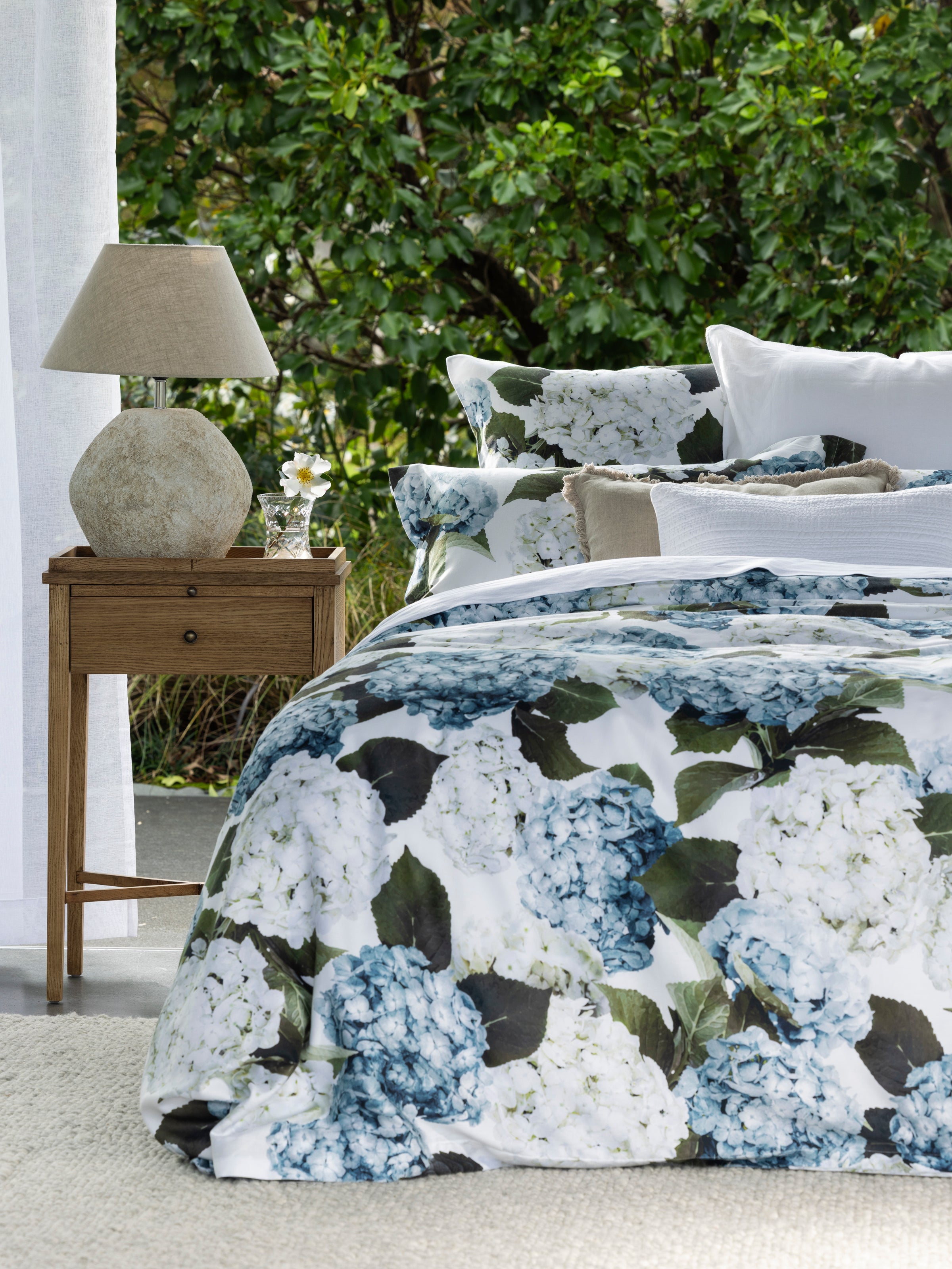Beloved Hydrangea European Pillowcase | Blue Floral-2