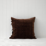 Belvedere Velvet European Pillowcase | Cocoa-1