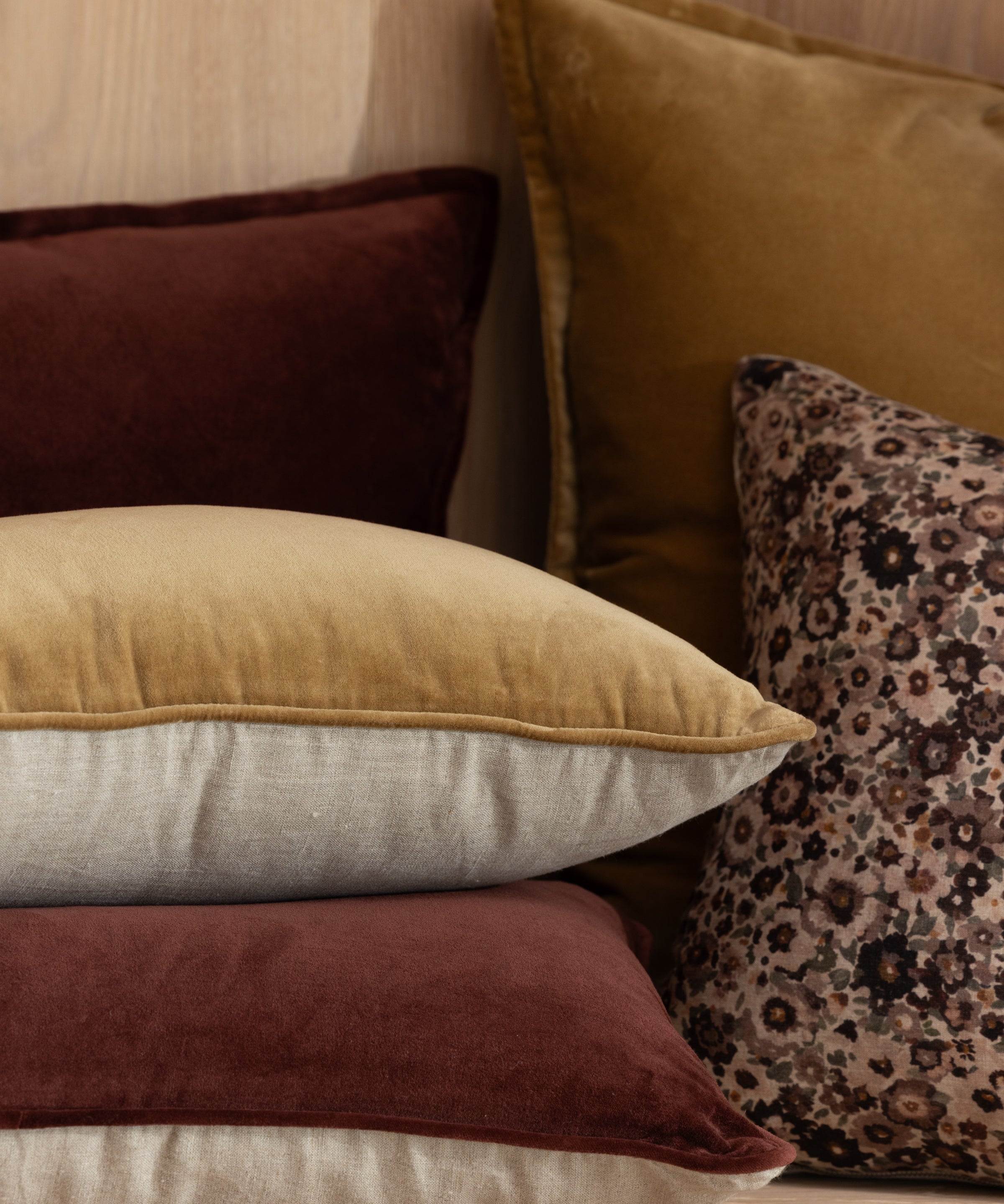 Belvedere Velvet Large Square Cushion Cover | Ginger-2