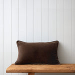 Belvedere Velvet Rectangle Cushion Cover | Cocoa-1
