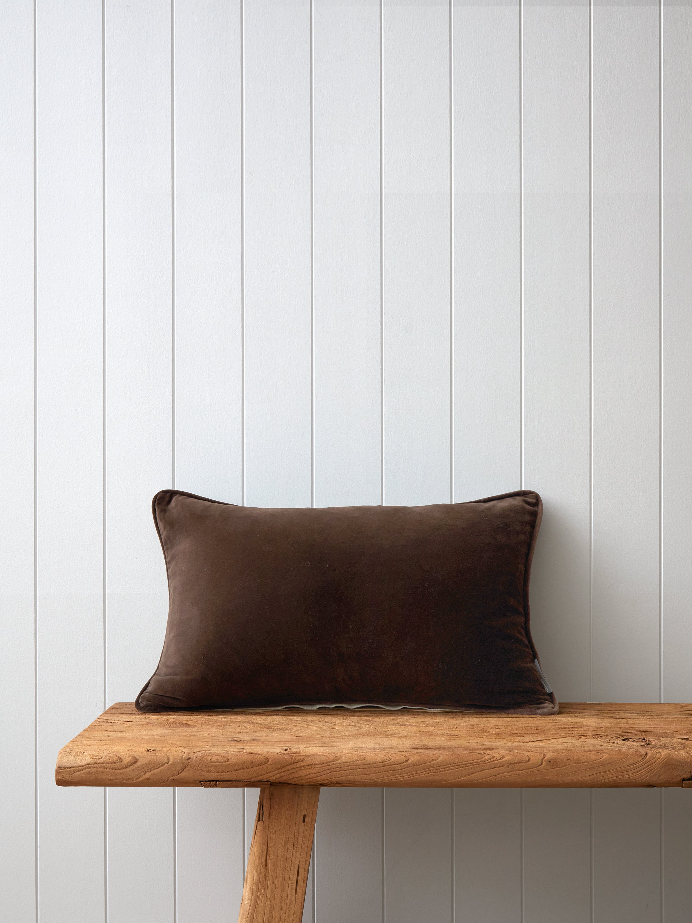 Belvedere Velvet Rectangle Cushion Cover | Cocoa-1