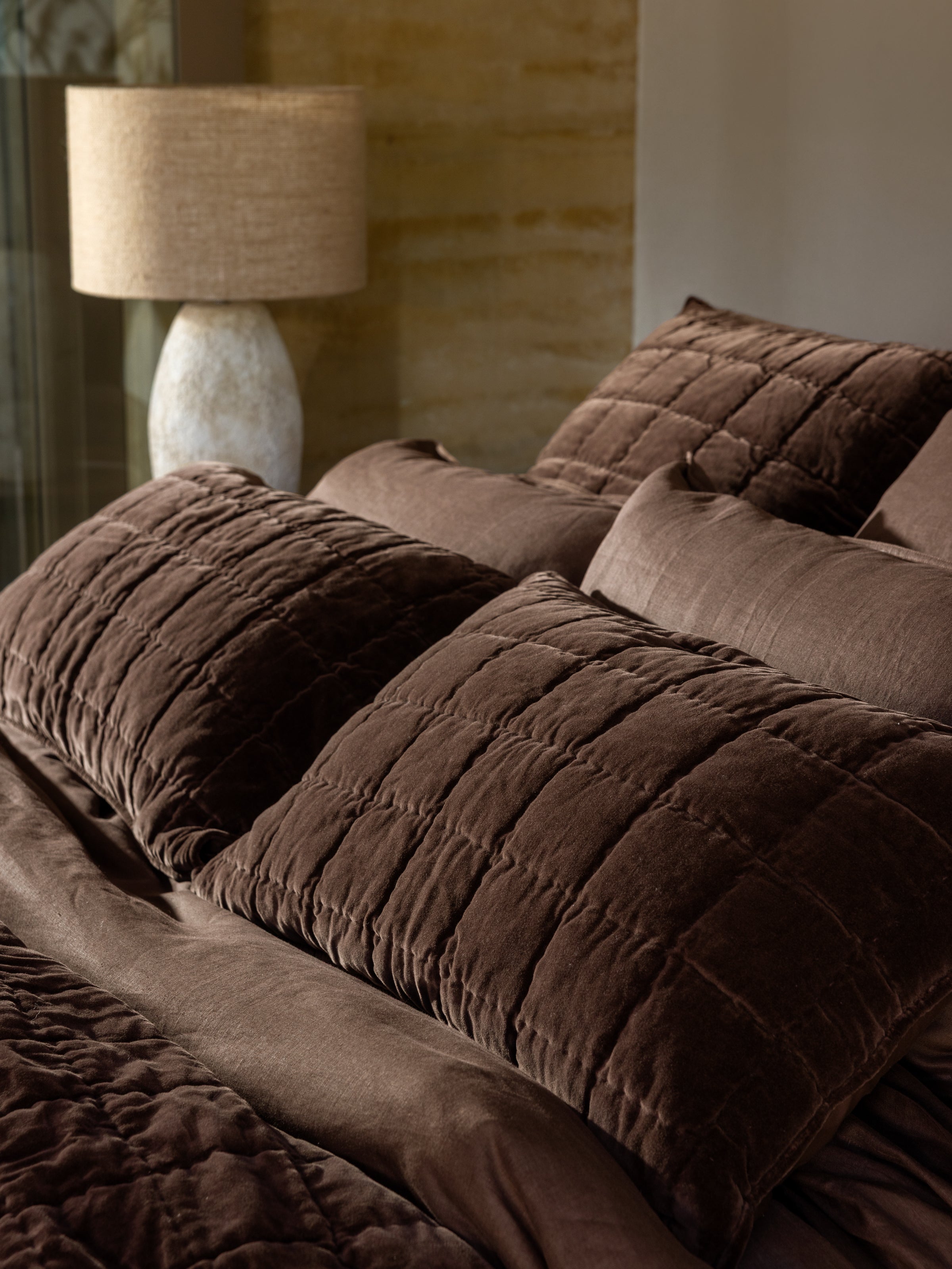 Belvedere Velvet Standard Pillowcase | Cocoa-2