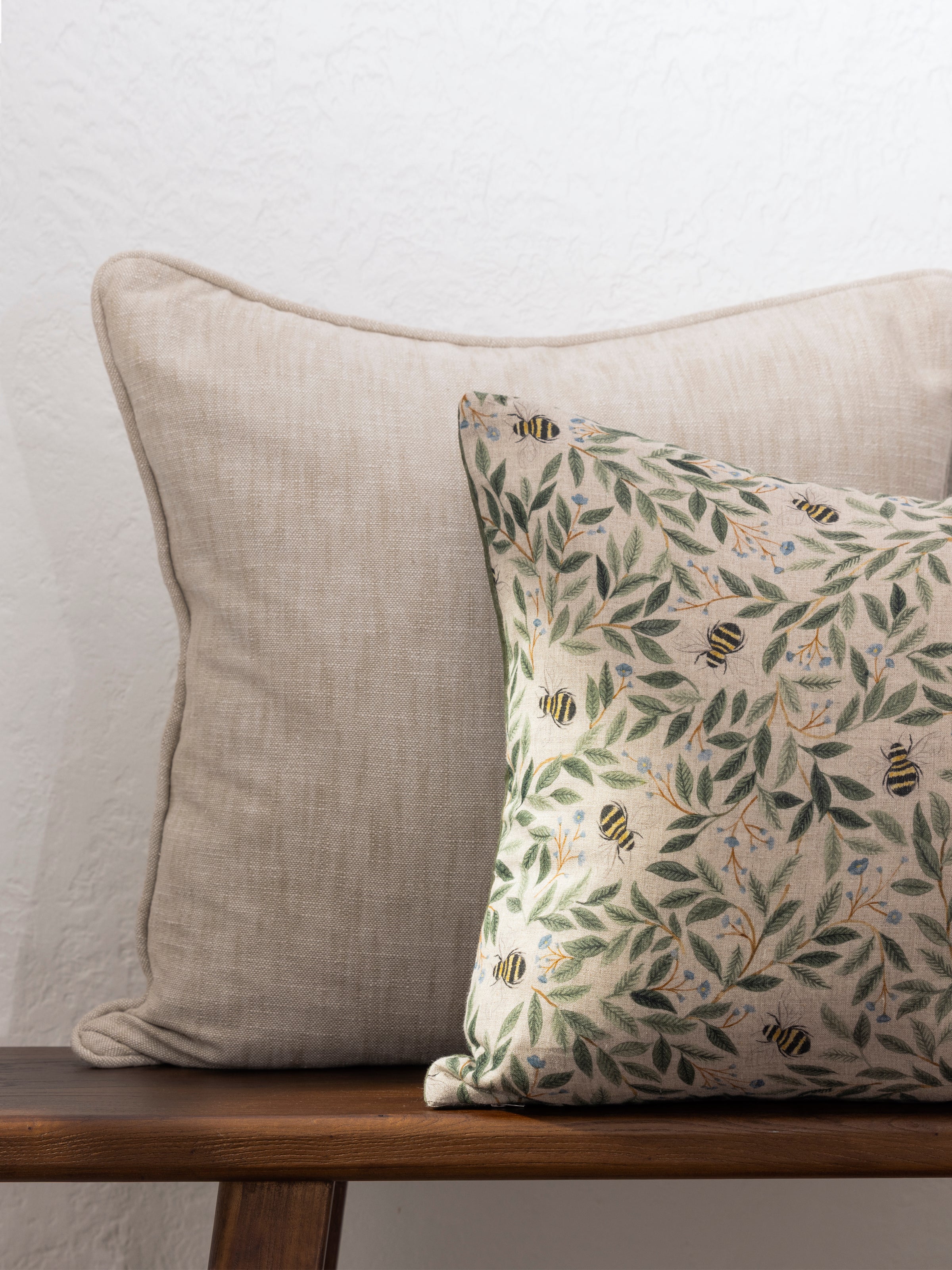 Botanical Bee Square Cushion Cover | Multi-2