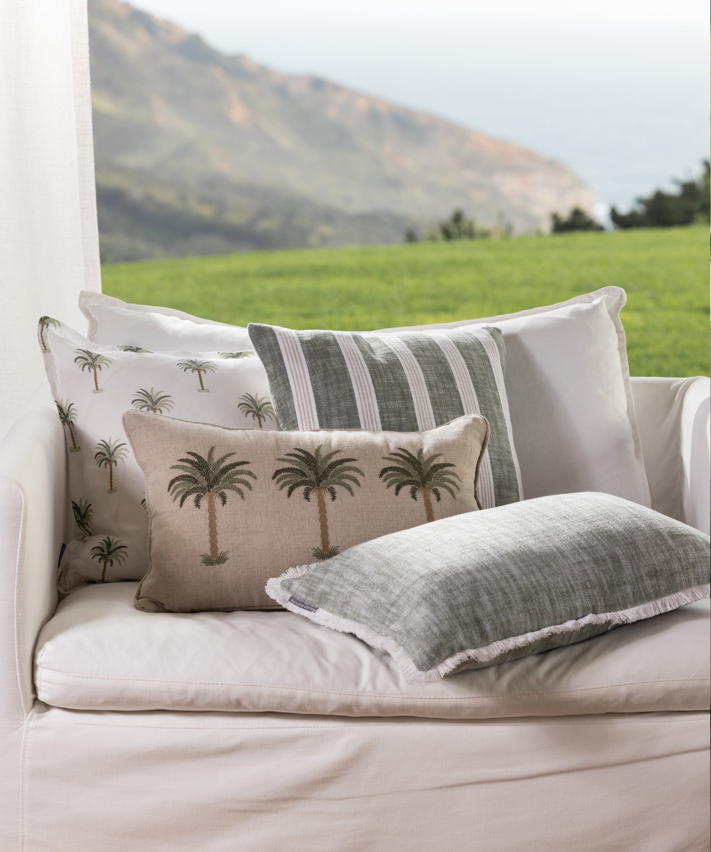 Breeze Rectangle Cushion Cover | Sage-2